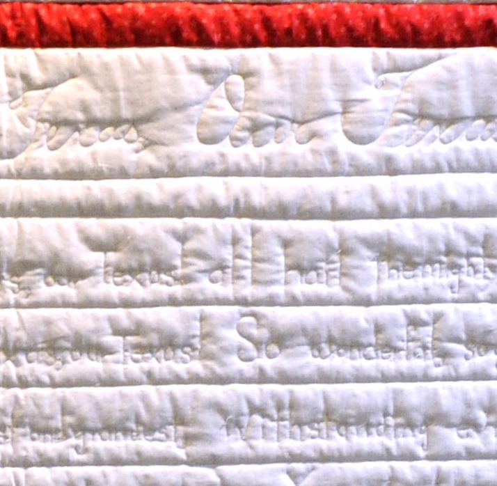 Ronald W. Erdrich/Reporter-NewsA Texas flag quilt designed and pieced by Amelia Perry, mother to former Texas Governor Rick Perry, on display April 20, 2016 in Breckenridge. The Breckenridge Fine Arts Center is holding its bi-annual Quilt Show until May 28.